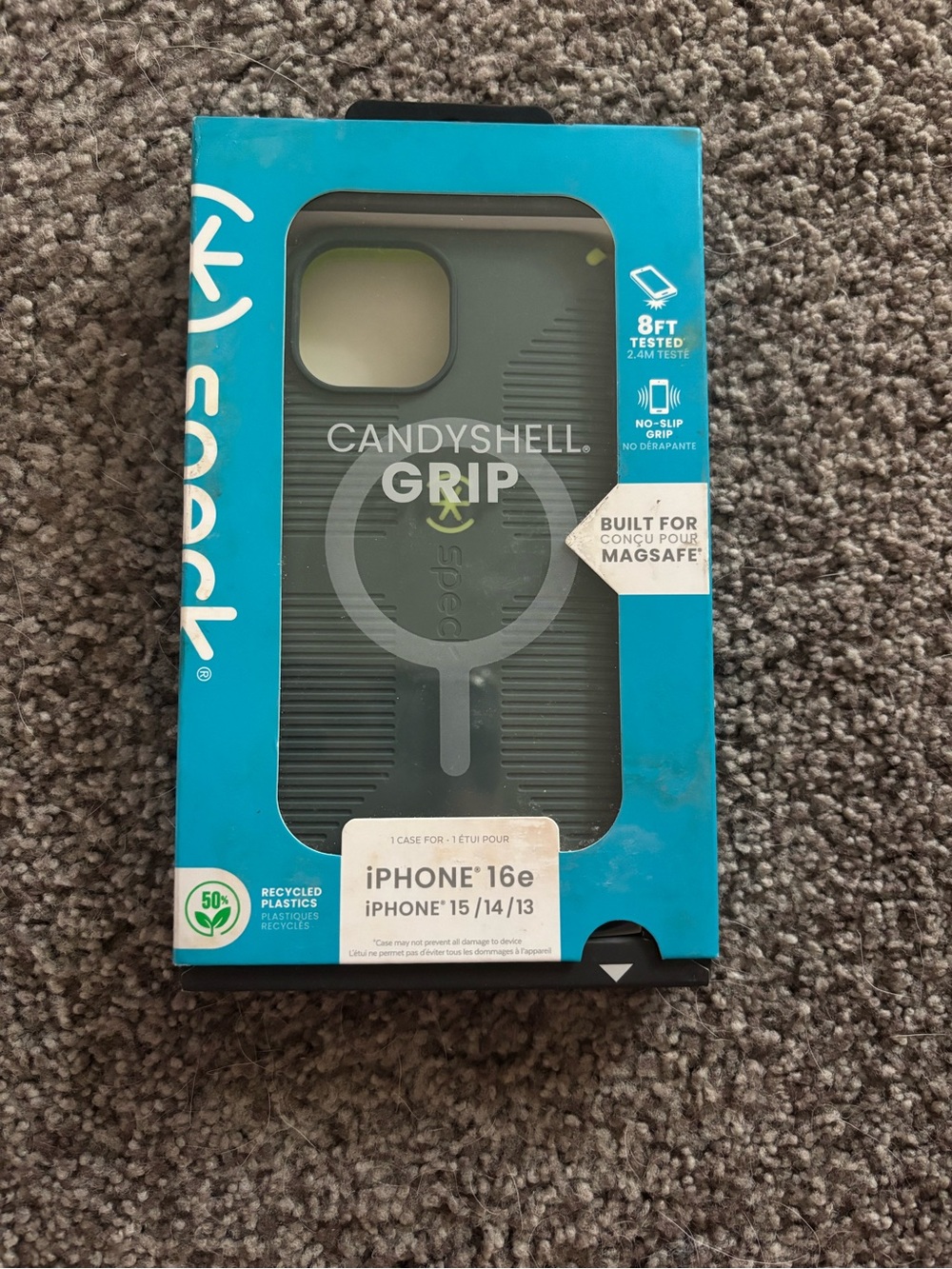 speck Candyshell Grip MagSafe Case in dark teal green
